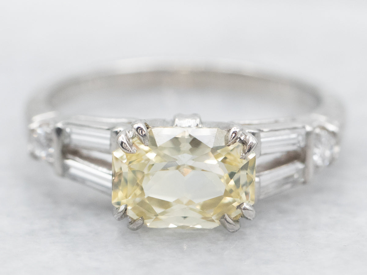 Platinum Yellow Sapphire Ring