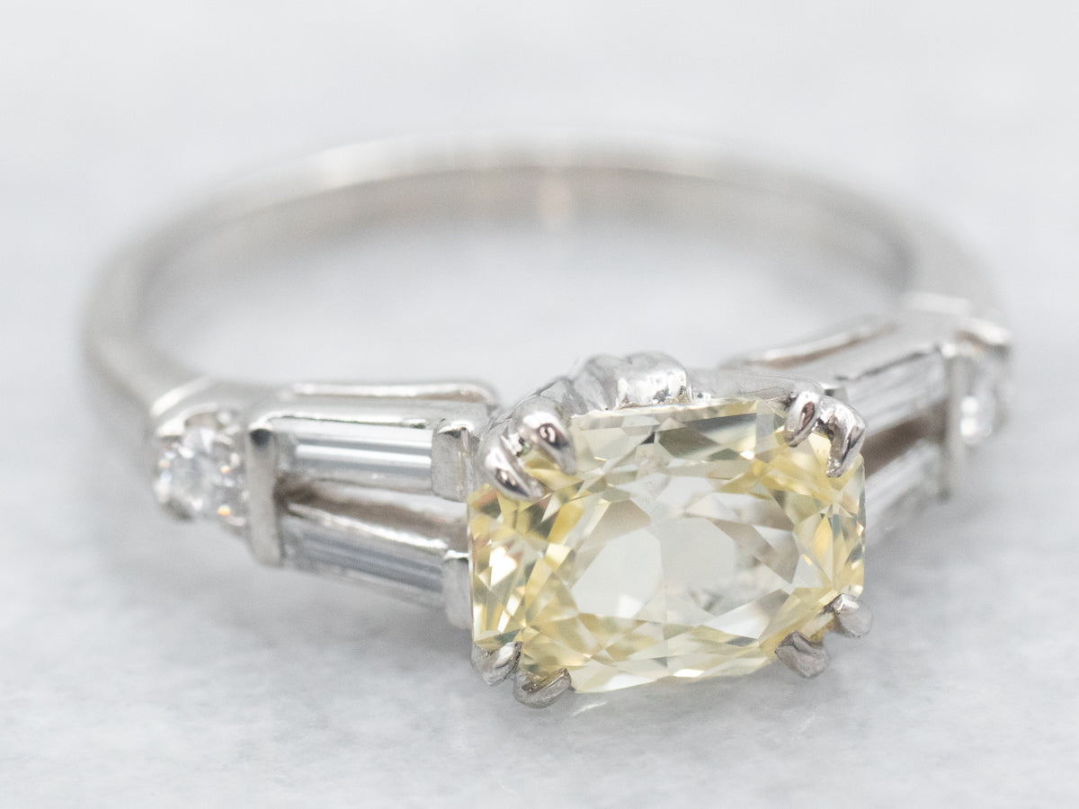 Platinum Yellow Sapphire Ring