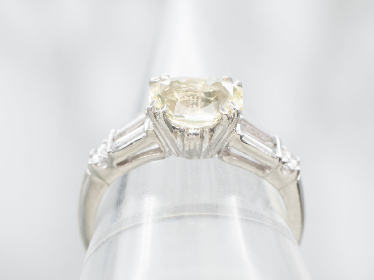 Platinum Yellow Sapphire Ring