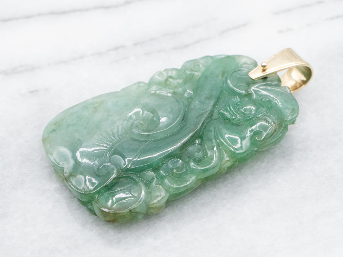 Carved Jade Dragon Pendant