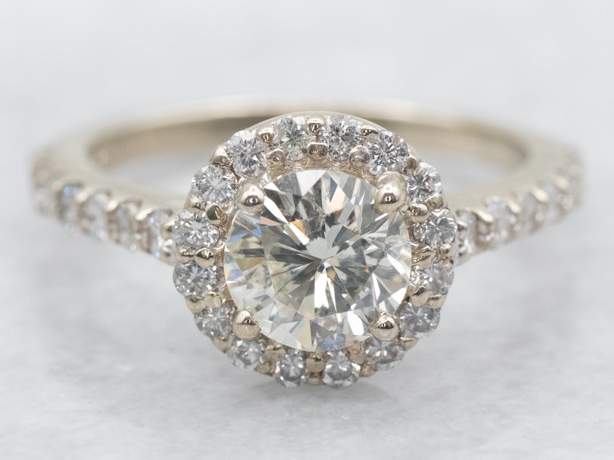 Modern White Gold Diamond Engagement Ring