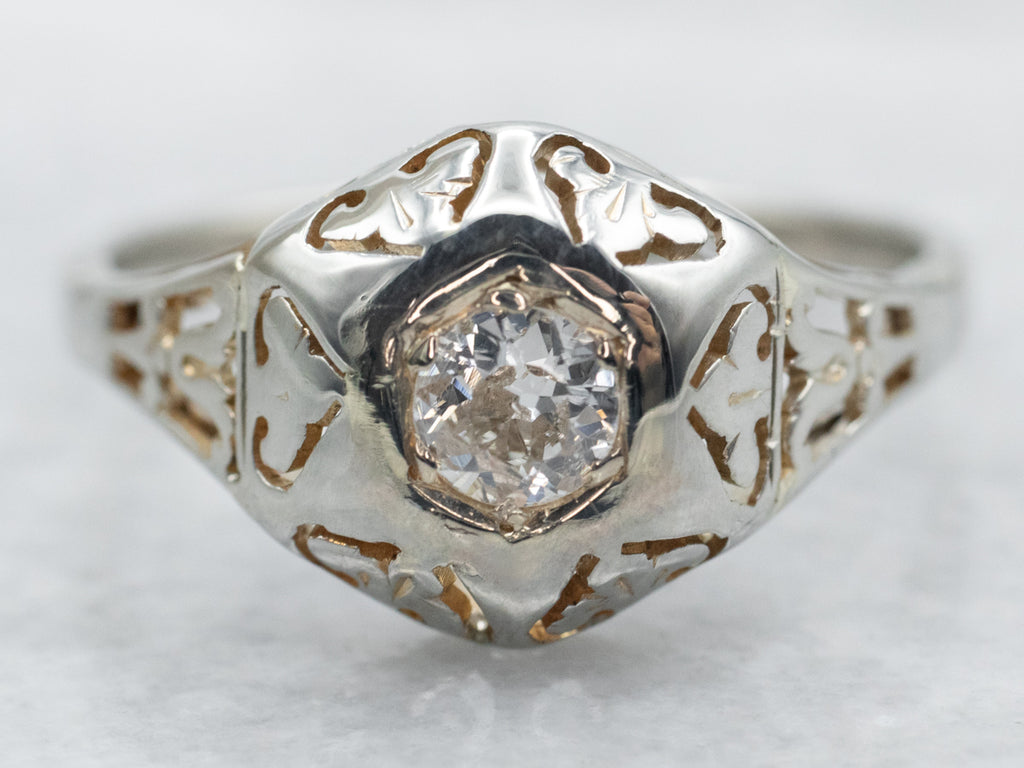 20k white gold top