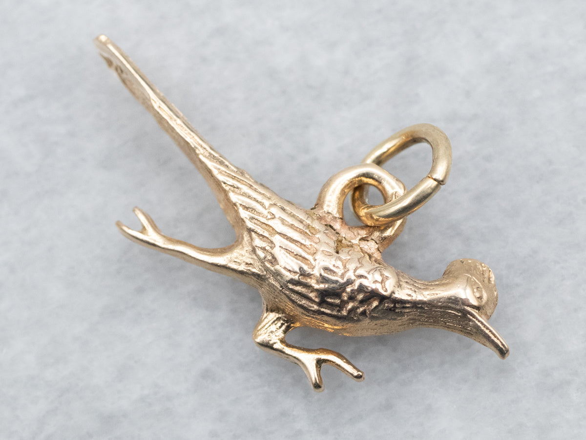 Yellow Gold Roadrunner Charm