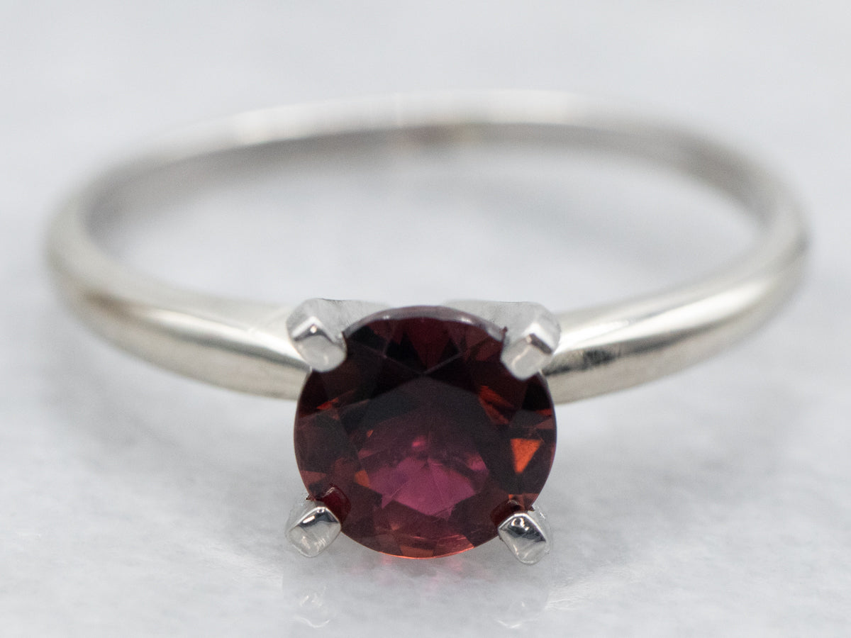 Blackberry Tourmaline Solitaire Ring