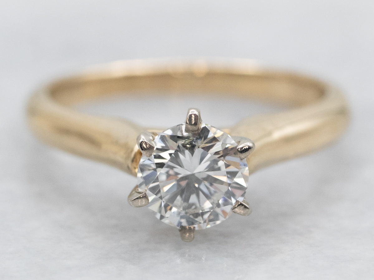 Modern Round Brilliant Diamond Solitaire Engagement Ring