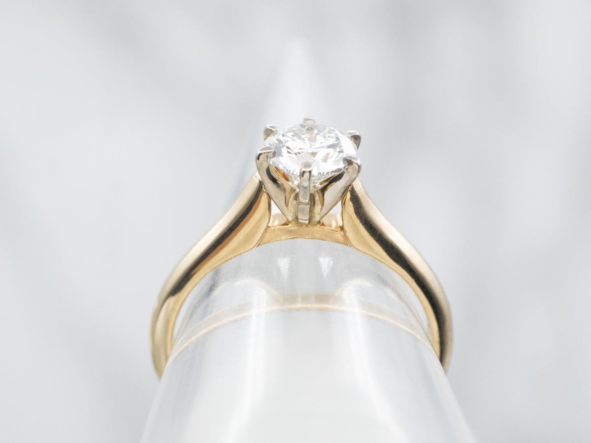 Modern Round Brilliant Diamond Solitaire Engagement Ring