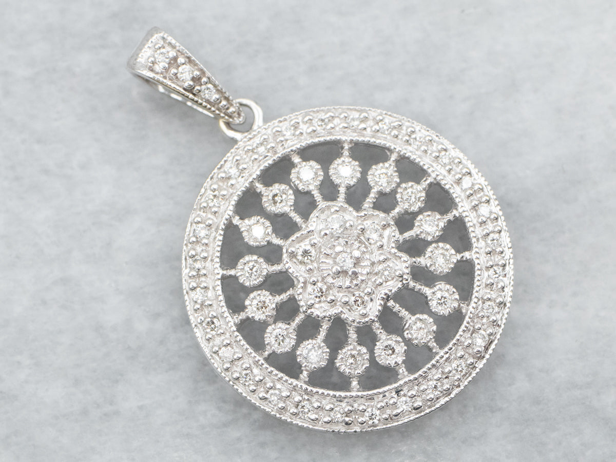 Floral Filigree Diamond Pendant