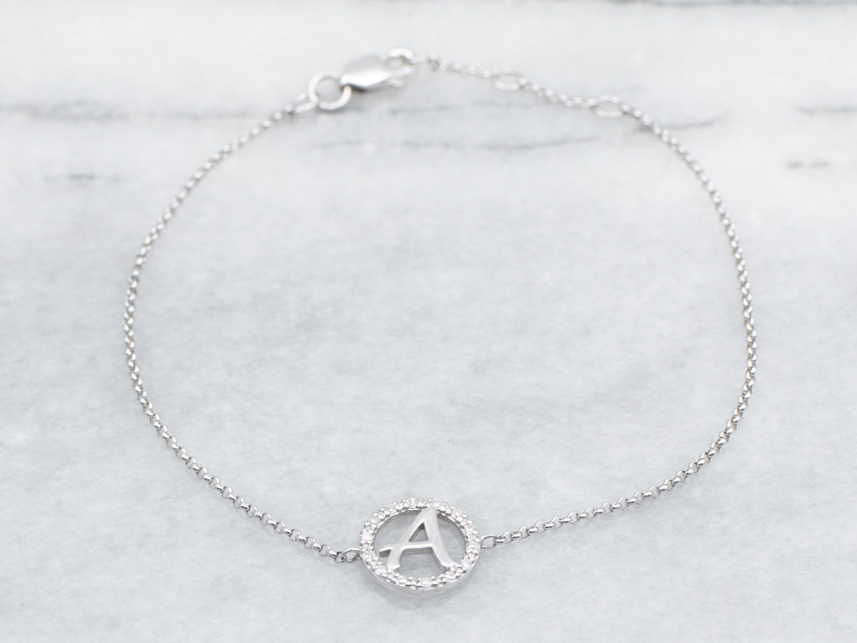 Adjustable Diamond "A" Bracelet