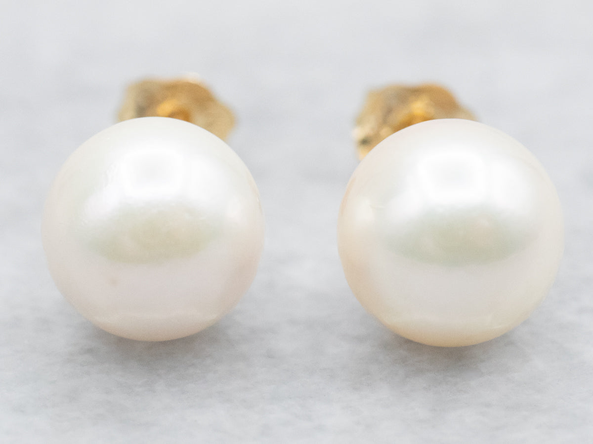 2024 FREE SHIPPING Vintage 9ct Gold pearl stud earrings