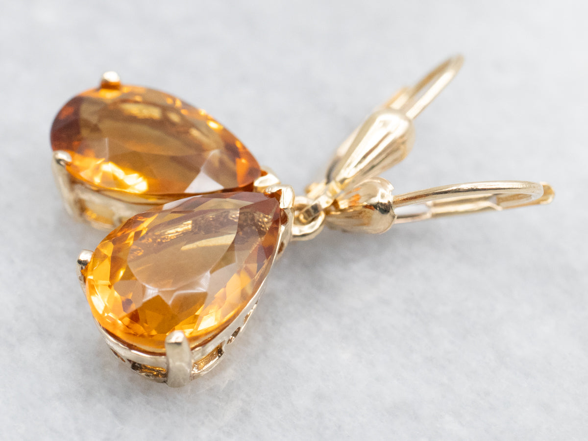 Golden Citrine Drop Earrings