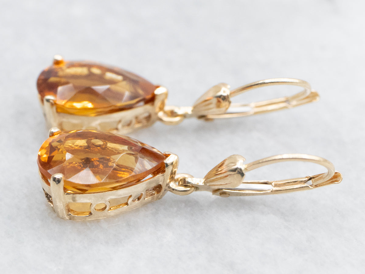 Golden Citrine Drop Earrings