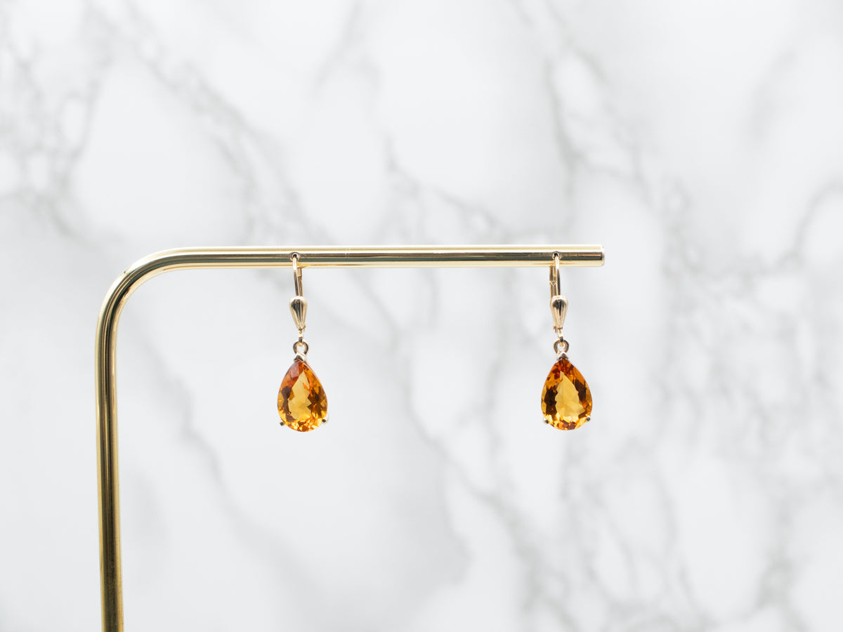 Golden Citrine Drop Earrings