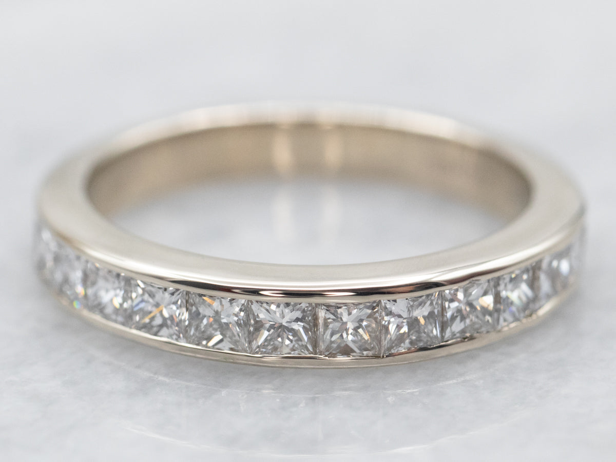 White Gold Princess Cut Diamond Wedding Band