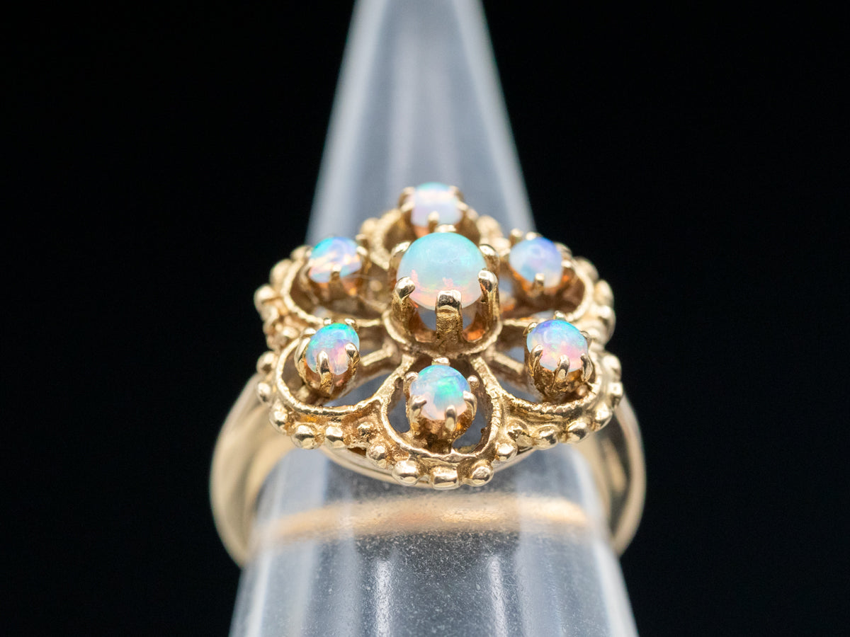 Opal Cluster Ring