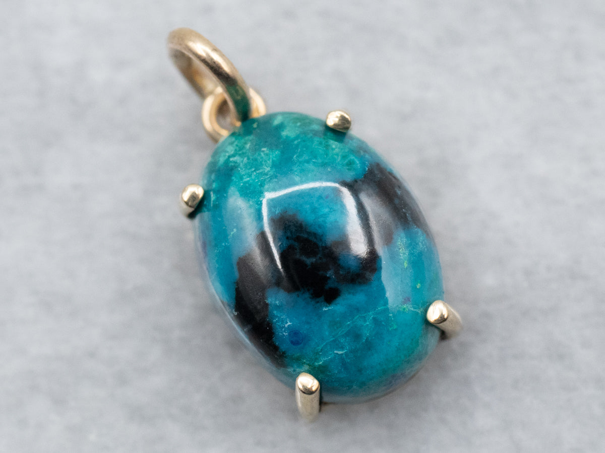 Chrysocolla Solitaire Pendant