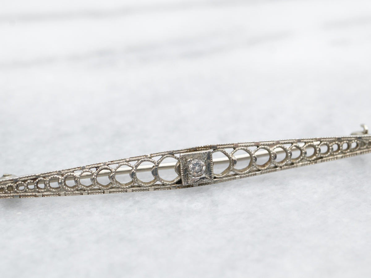 Openwork Diamond Brooch