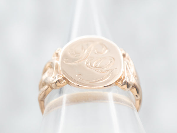 8k 10k Real Gold Engraved Signet Ring / Handmade Signet deals Ring / Unisex Signet Ring/Gold Signet Ring Available in Gold, Rose Gold, White Gold