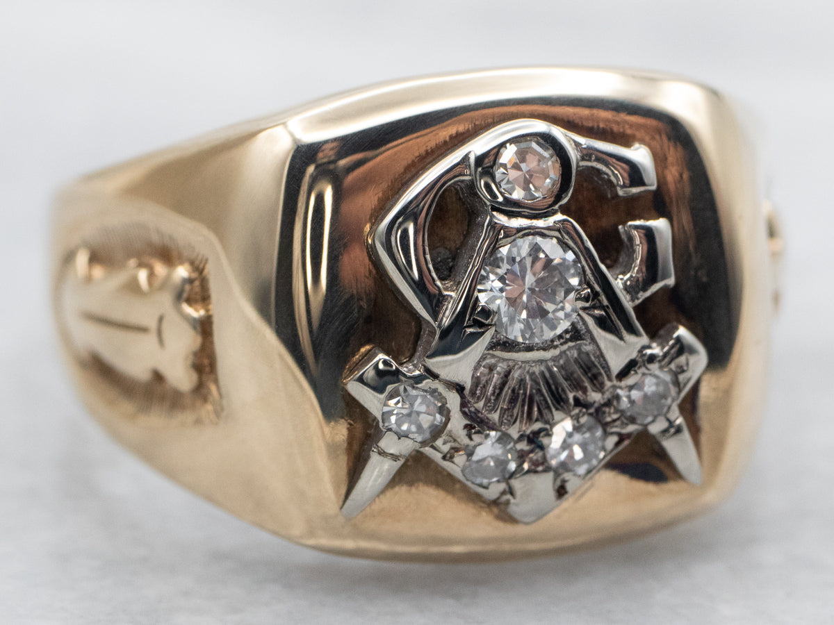 Shops diamond masonic ring