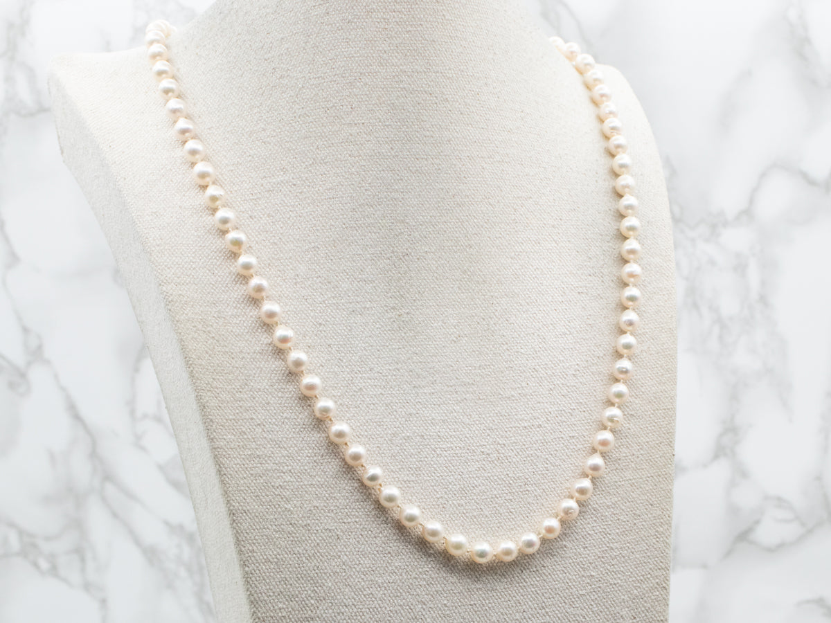 Long Beaded Pearl Necklace