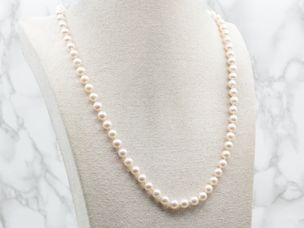 Long Saltwater Pearl Beaded Necklace