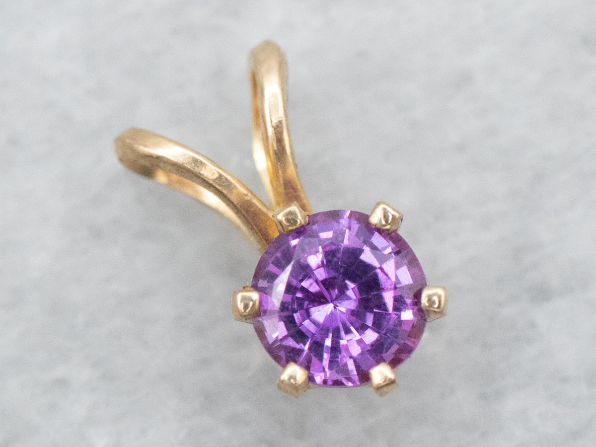 Pink Sapphire Solitaire Pendant