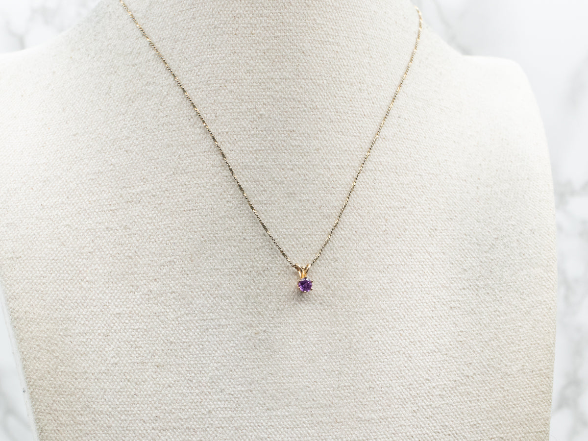 Pink Sapphire Solitaire Pendant