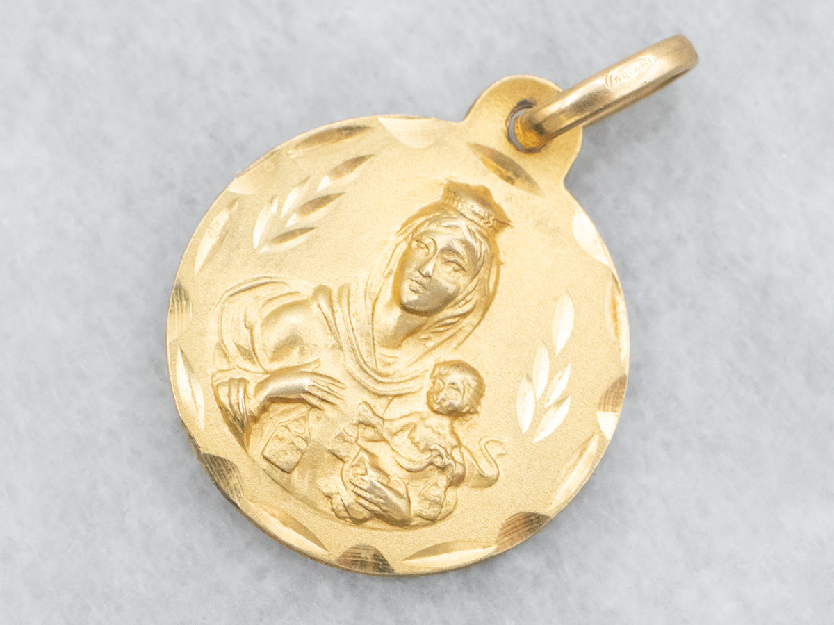 Round Religious Medal Pendant