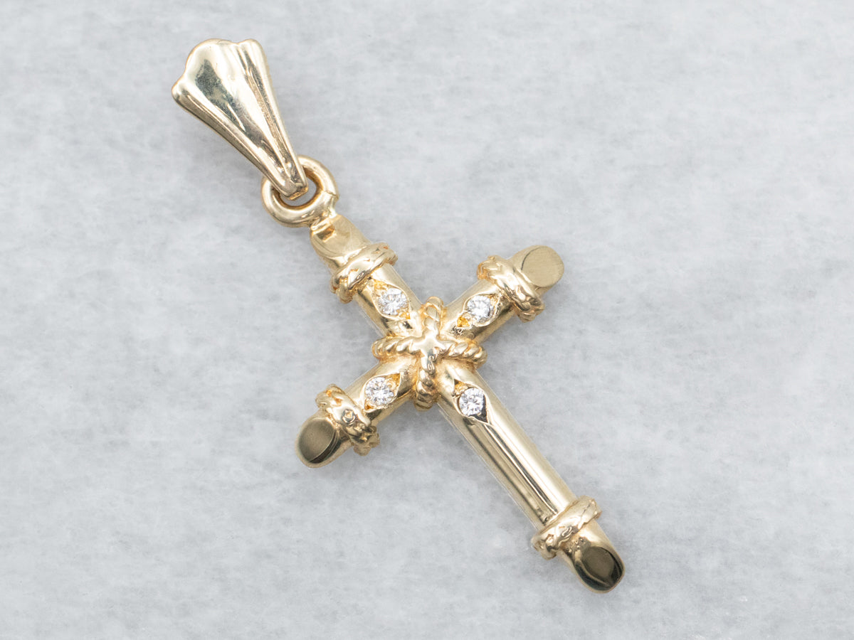 Diamond Set Religious Cross Pendant