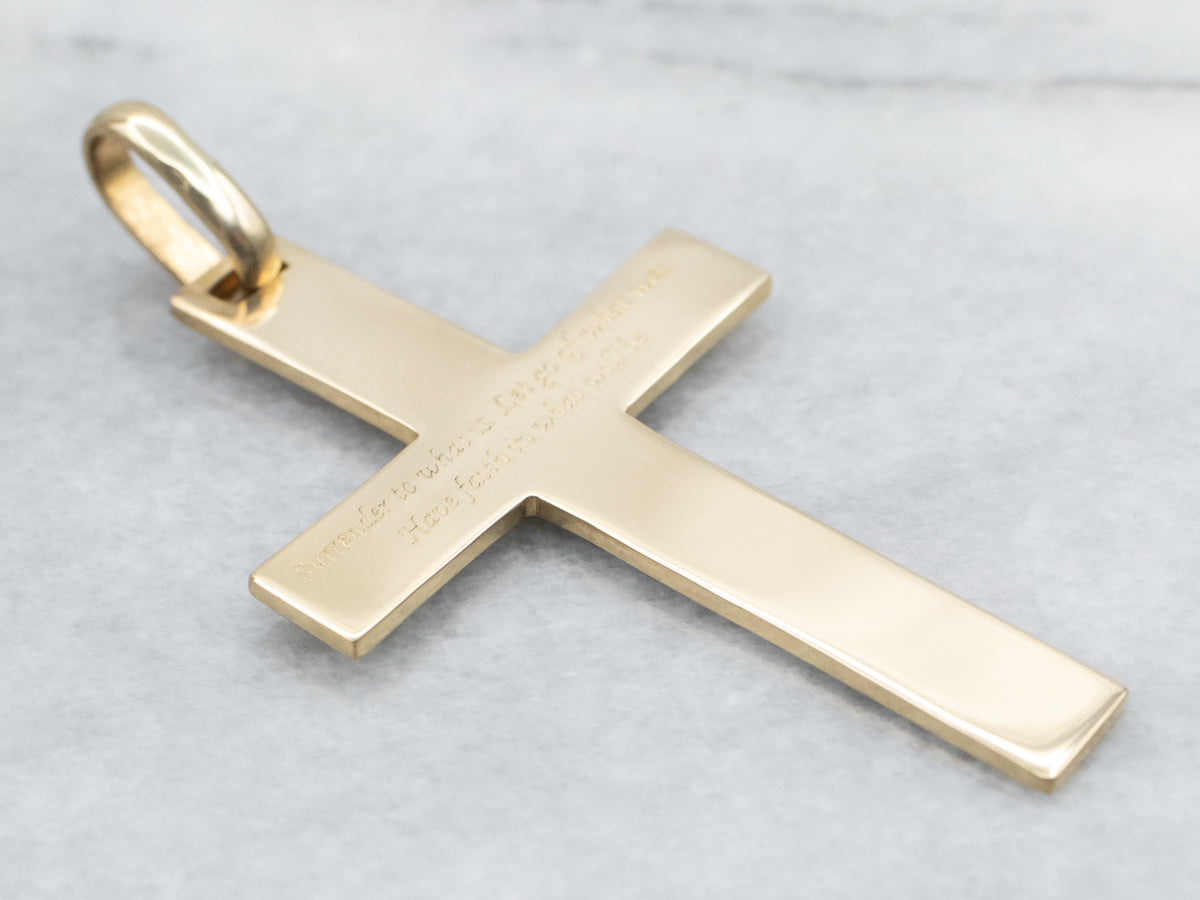 Engraved Cross Pendant