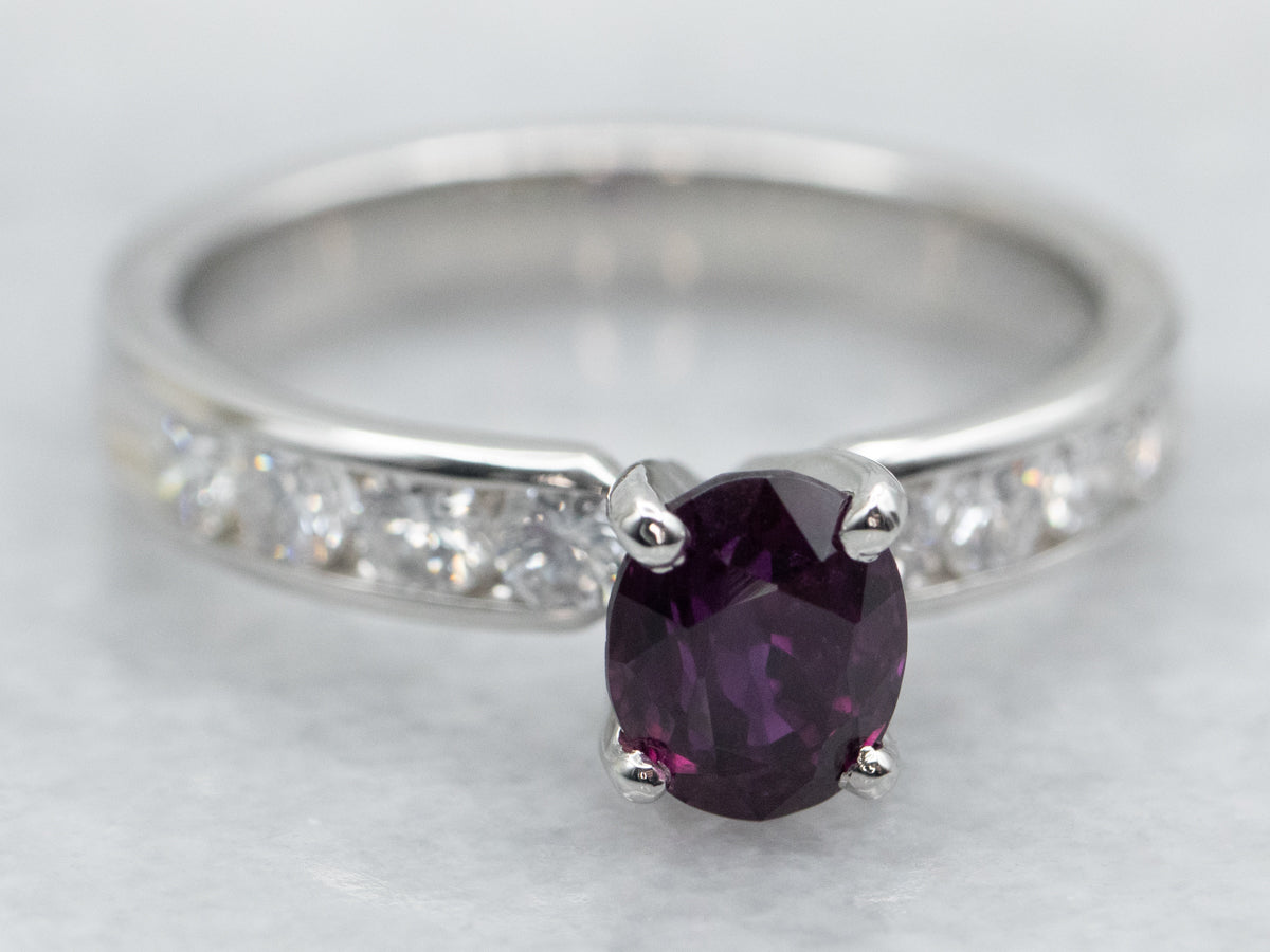 Platinum Ruby and Diamond Ring