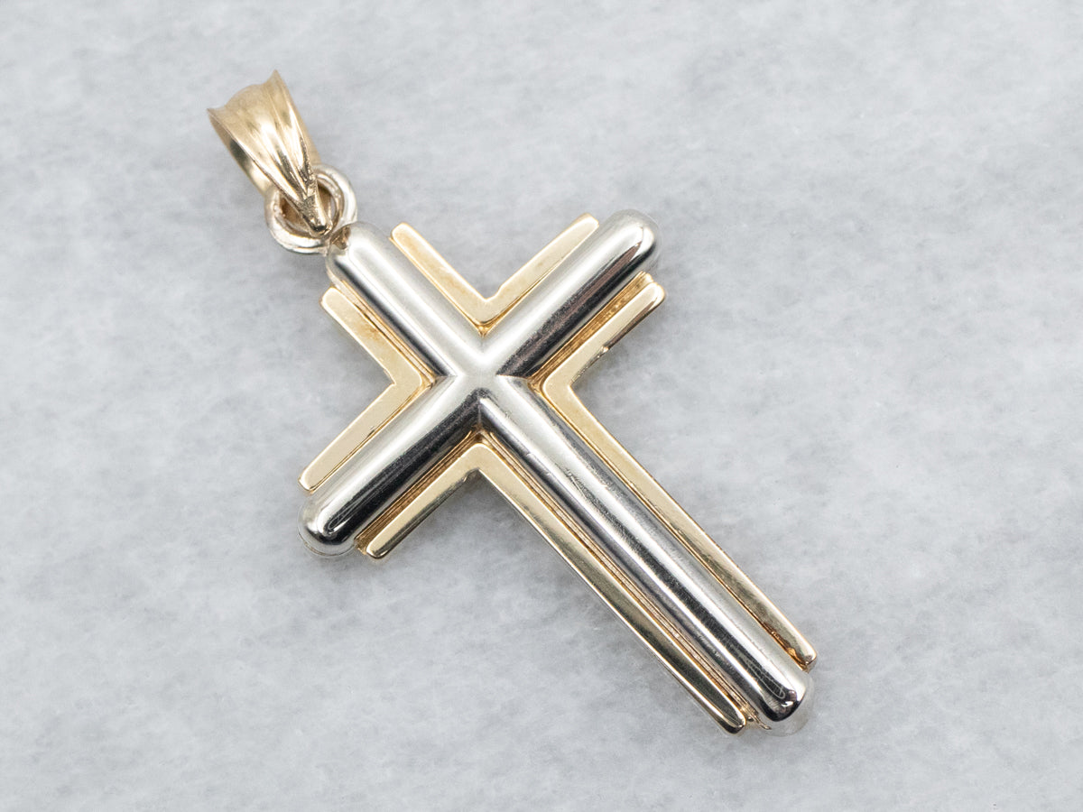 Two Tone Cross Pendant