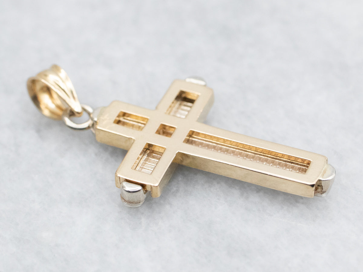 Two Tone Cross Pendant