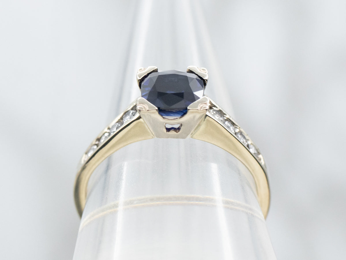 Sapphire and Diamond Engagement Ring