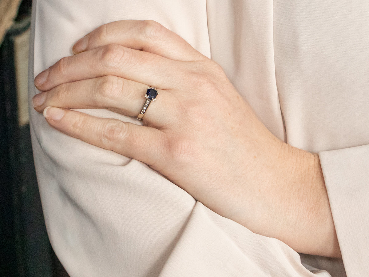 Sapphire and Diamond Engagement Ring