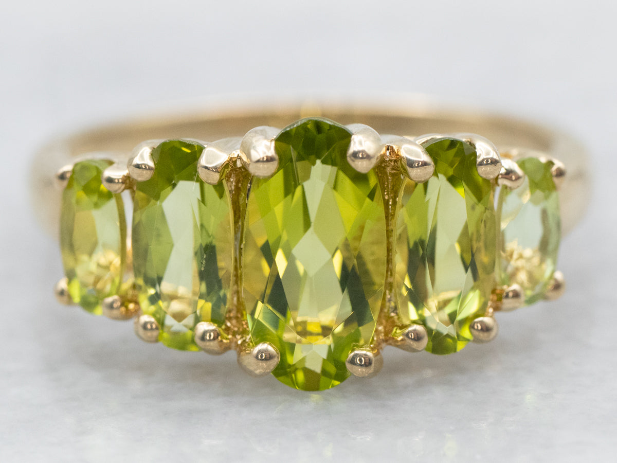 Stunning Peridot and Gold Cocktail Band