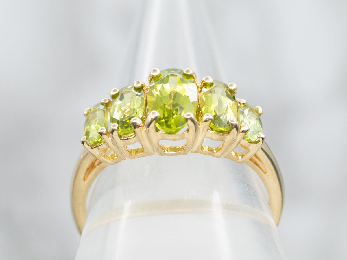 Stunning Peridot and Gold Cocktail Band