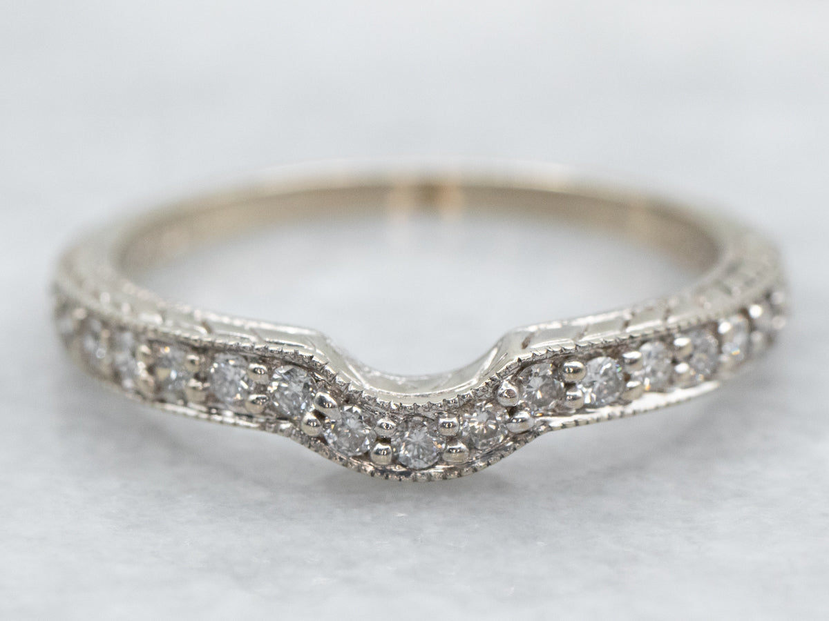 Engraved Diamond Contour Band