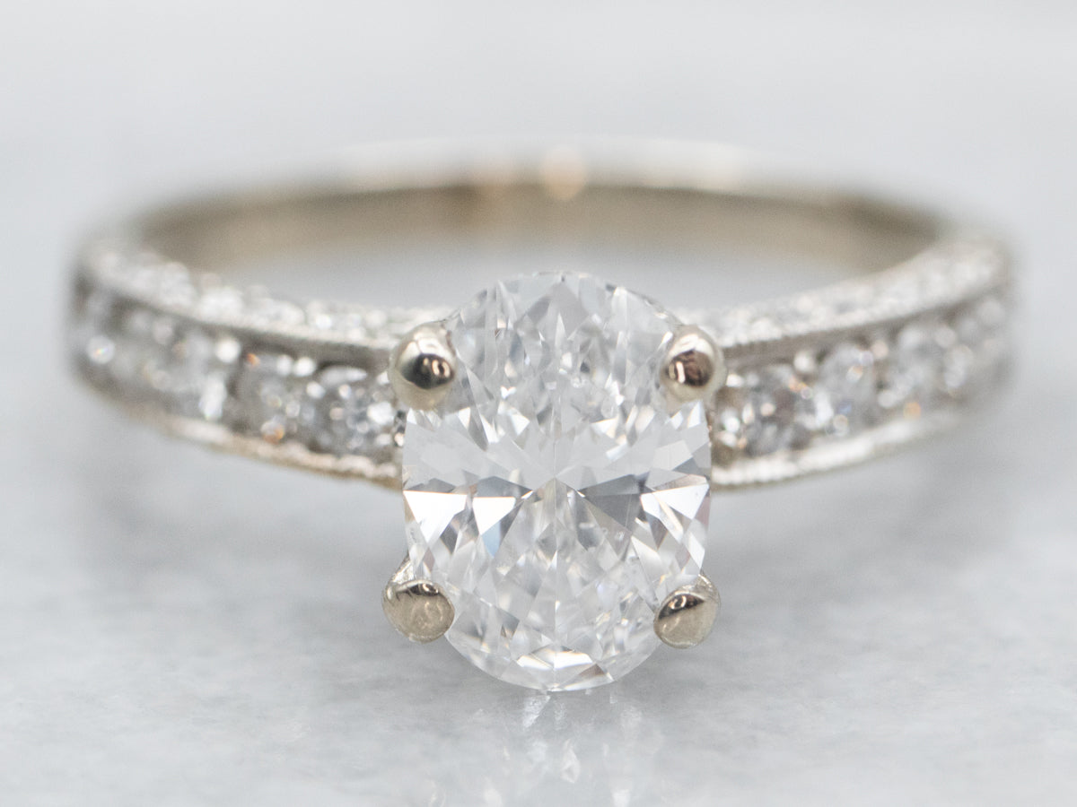 Modern Oval Cut Diamond Engagement Ring