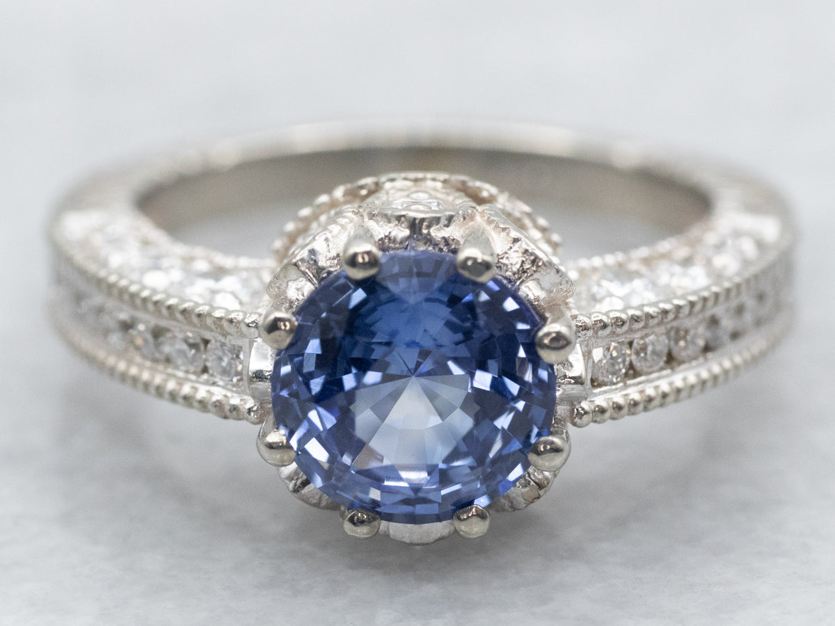 Sapphire Engagement Ring with Diamond Accents