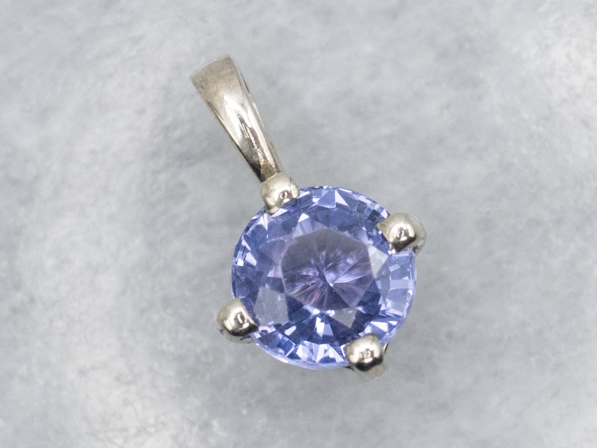 Simple Purple Sapphire Solitaire Pendant