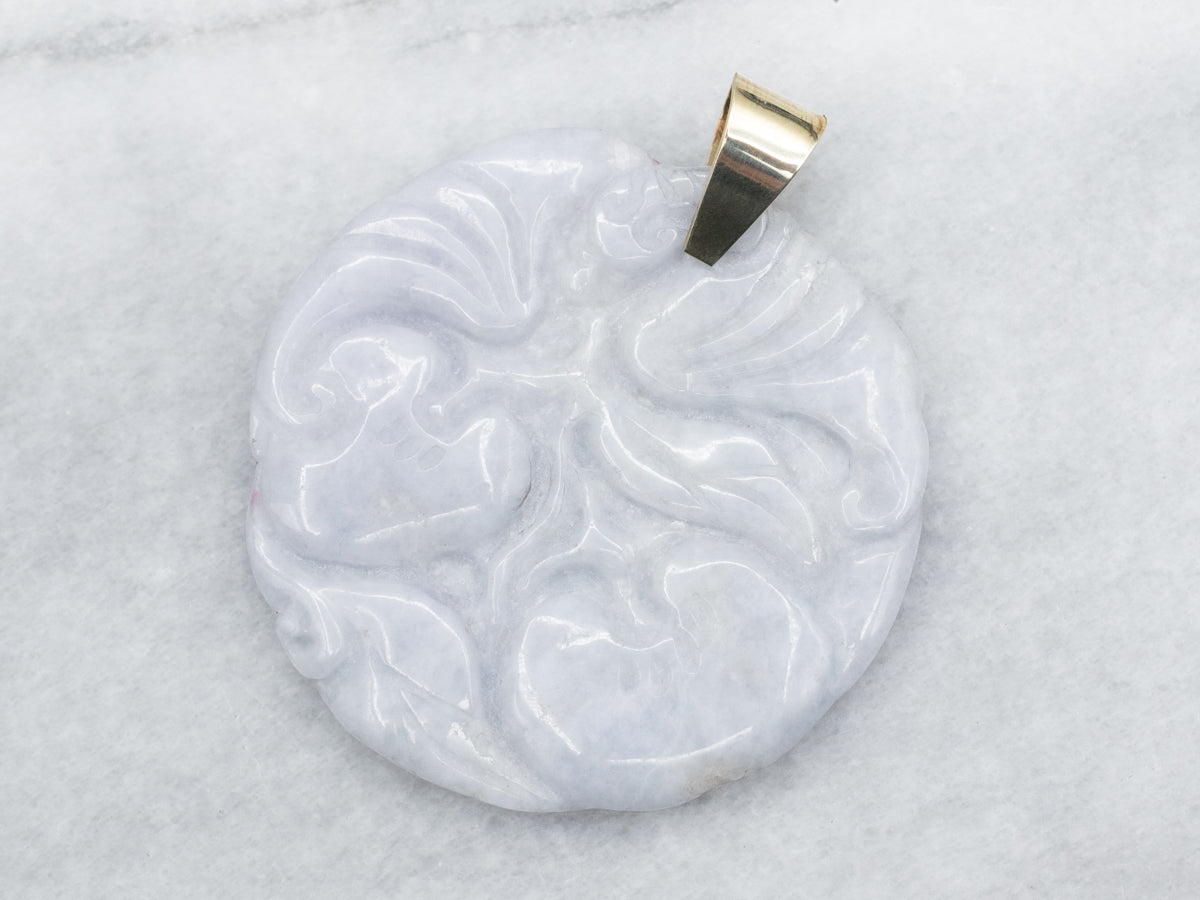 Carved Lavender Jade Pendant