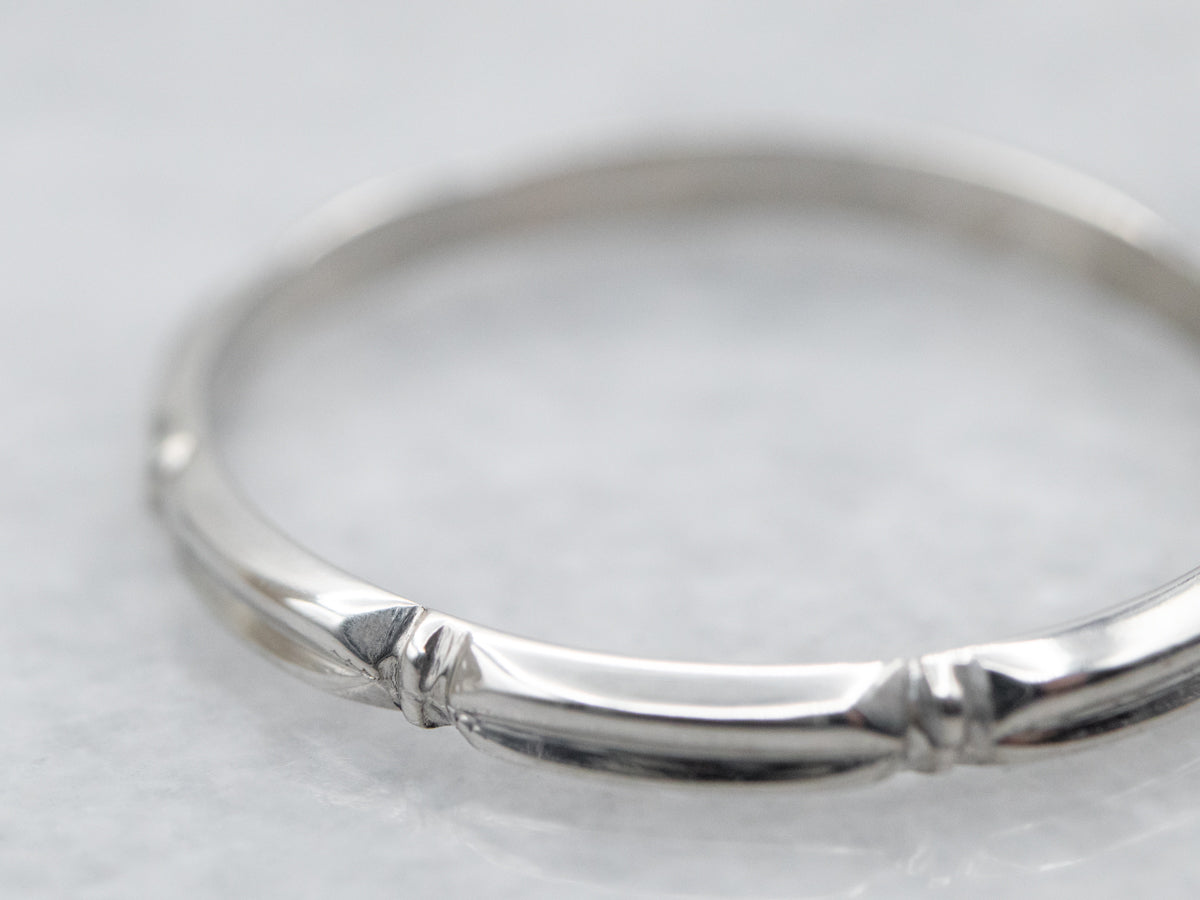 Platinum Patterned Wedding Band