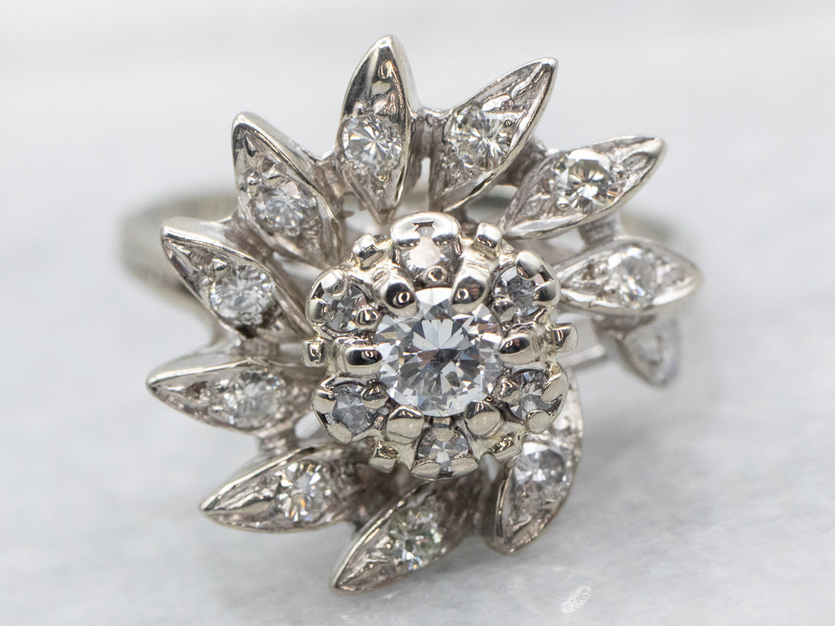 White Gold Diamond Cluster Ring