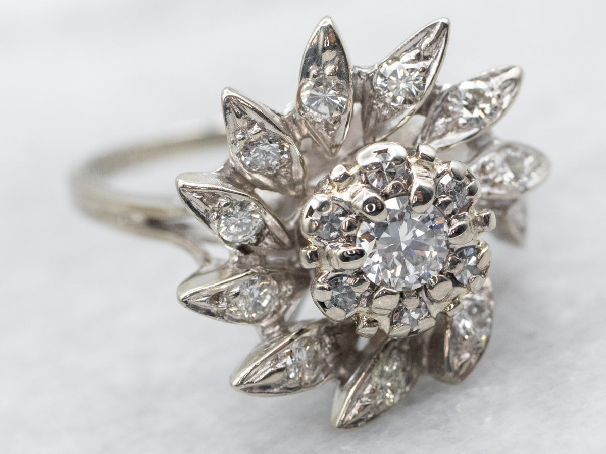 White Gold Diamond Cluster Ring