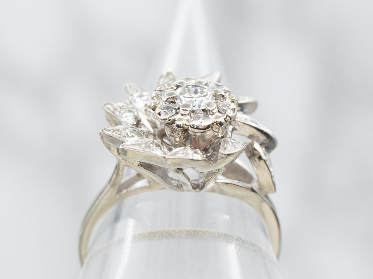 White Gold Diamond Cluster Ring