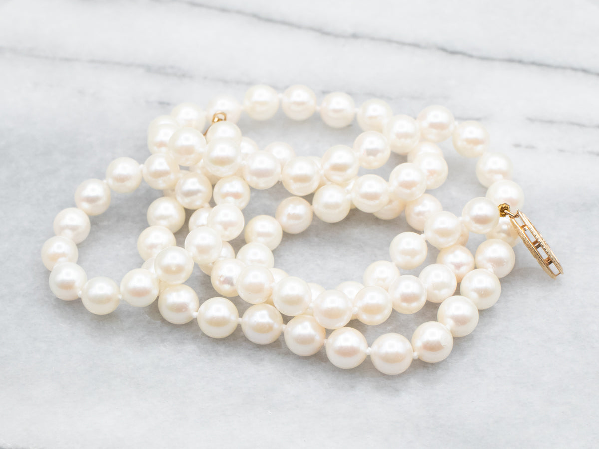 Saltwater Pearl Beaded Necklace with Filigree Clasp