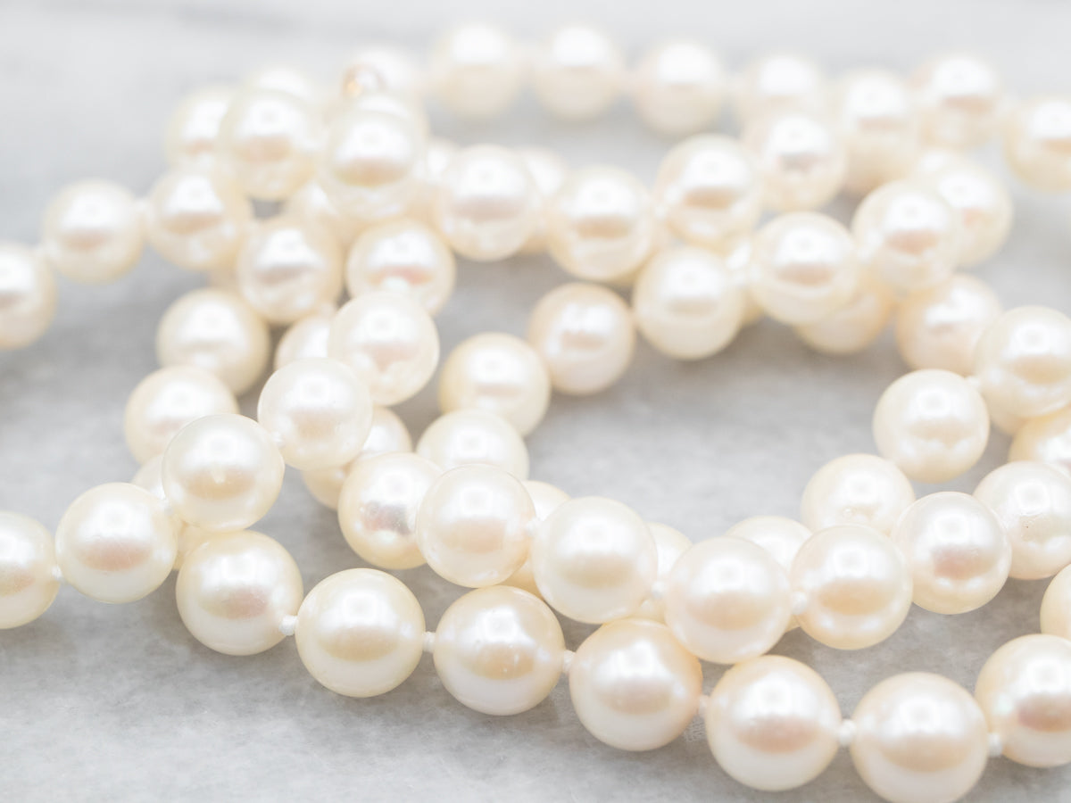 Saltwater Pearl Beaded Necklace with Filigree Clasp