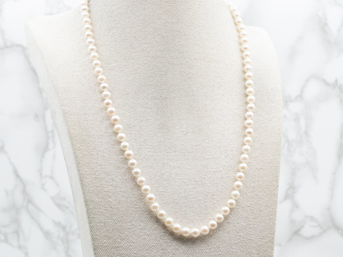 Saltwater Pearl Beaded Necklace with Filigree Clasp