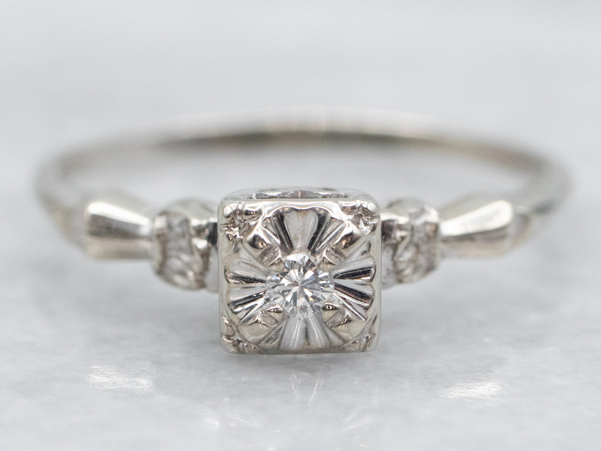 Vintage Diamond Solitaire Engagement Ring