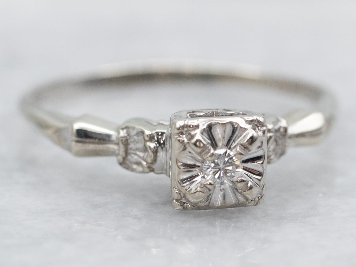 Vintage Diamond Solitaire Engagement Ring